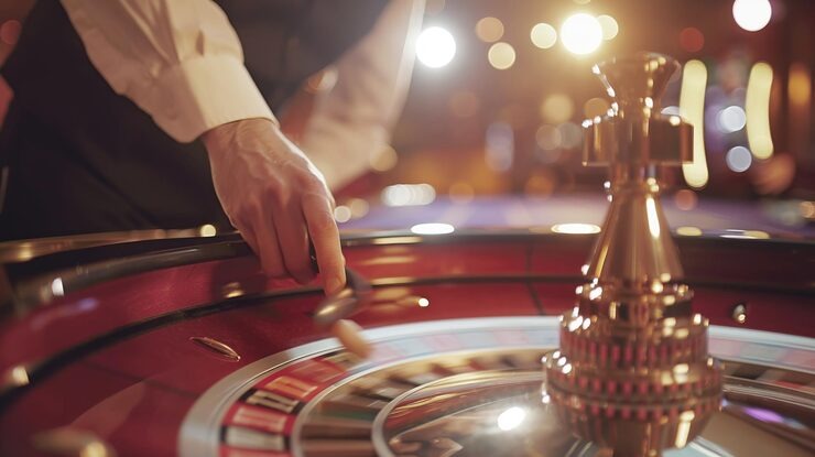 Live casino dealer table with multiple gaming options displayed